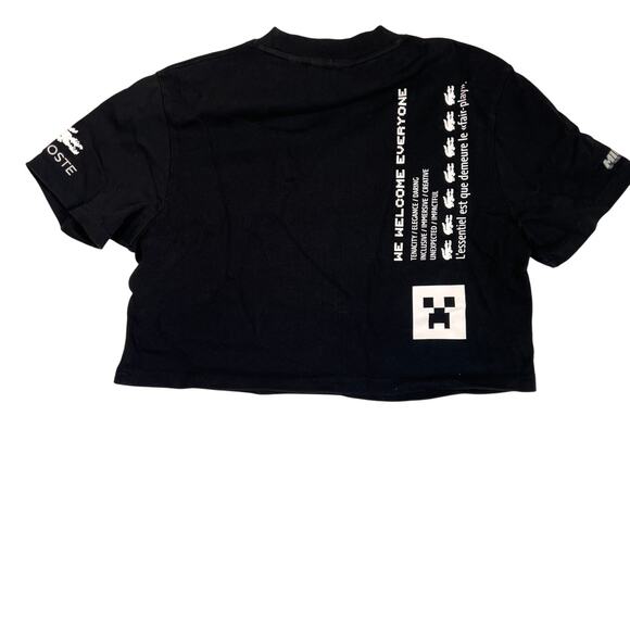 Lacoste x Minecraft T Shirt Womens 36 Small Black Oversized Graphic Gamer Tee - Picture 2 of 5